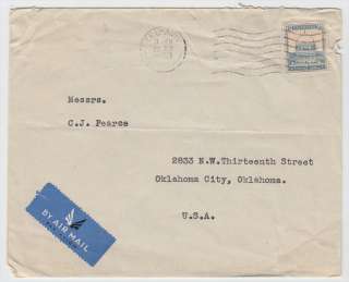 Palestine Tel Aviv to US 1939 Airmail Cover, creased with small tears 