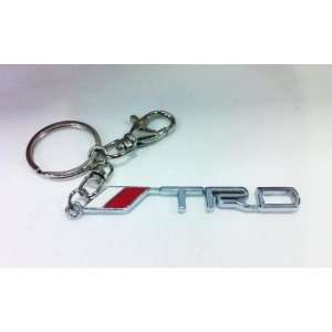  TRD 3D Logo and Lettering Chrome Keychain Holder with Clip 
