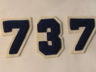 Varsity Letter Sport Jacket Number Navy Blue White 3  