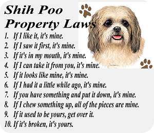 SHIH POO DOG MIX BREED PROPERTY LAWS COMPUTER MOUSE PAD  