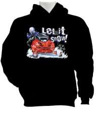 Let It Snow Snowmobile Sledding Hooded Sweatshirt M 3XL