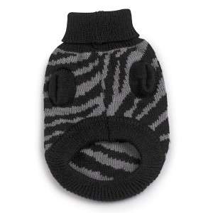 Zack & Zoey Platinum Print Zebra Dog Sweater Black/Gray  