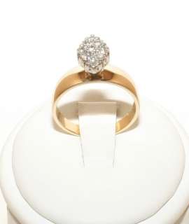 Estate 14K Solid Gold .20ct Diamond Illusion Set Womans Ring  