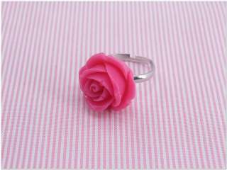 Wholesale lot of 3 sets Color Rose Studs Earrings Rings  