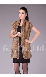 0327 Rabbit Fur Fashion women Charming Vest waistcoat gilet sleeveless 