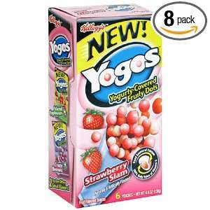 Kelloggs YoGos Yogurty covered Fruity Dots, Strawberry Slam, 4.8oz 