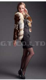 0403 Rabbit fur Coat Jacket overcoat garment outwear parka apparel 