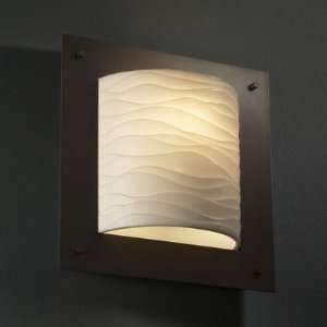 Justice Design PNA 5561 WAVE ABRS Framed Square 4 Sided Wall Sconce 