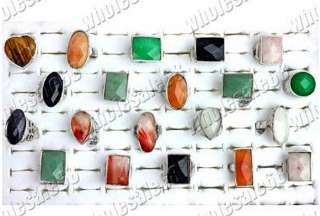 FREE wholesale lots Mixed assorted Natural gemstone silver P fashion 