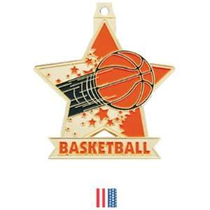 2.5 Star Custom Basketball Medal M 715B GOLD MEDAL/FLAG 