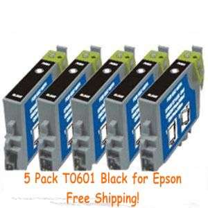 5PK BK INK NON OEM FOR EPSON T0601 C88 C68 CX3810  