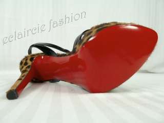 CHRISTIAN LOUBOUTIN Passiflore Leopard Calf Hair Platform Sandals 