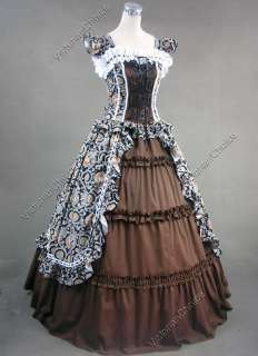   Gothic Lolita Cotton Dress Ball Gown Prom Steampunk Punk 085 S  