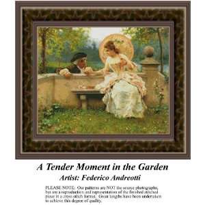  A Tender Moment in the Garden, Cross Stitch Pattern PDF 