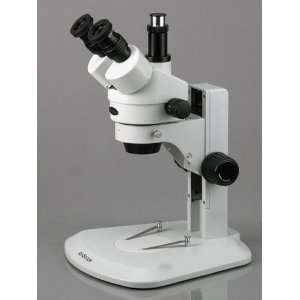 7X 45X Track Stand Super Widefield Stereo Zoom Trinocular Microscope 