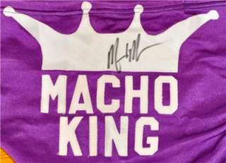   RING WORN MACHO KING PURPLE TRUNKS WITH VIDEO PROOF. WWE WWF.  