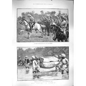    1889 BRITISH SOLDIERS BURMAH GUNGAW CHIN YAW RIVER