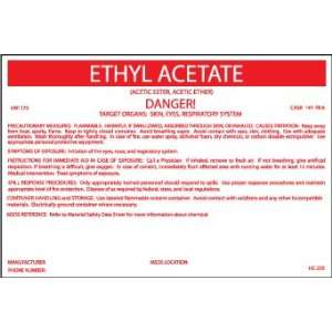  LABELS ETHYL ACETATE 3 1/4X5 P/S