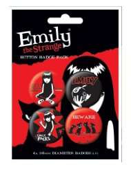 Emily The Strange   Merchandise   4 Piece Button / Pin Set (1.5)