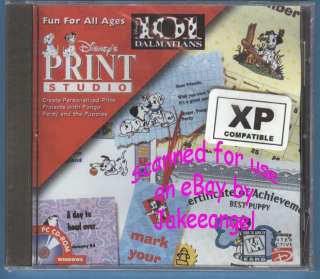 Disney PC 101 Dalmatians Print Studio New CD Kids  