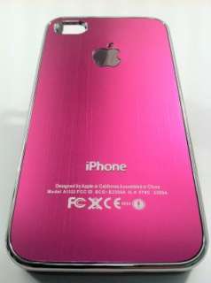 Pink Aluminum Metal Hard Polished Back Plate Case For Apple iPhone 4 