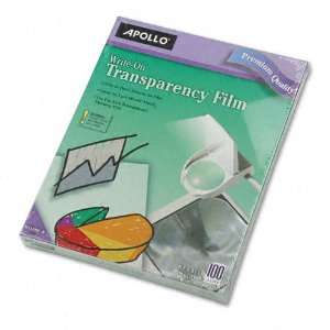  Apollo Clear Write On Transparency Film Letter Size 100ct 