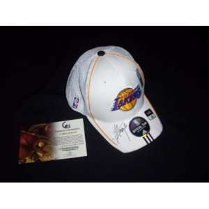  GAI Authentic Jordan Farmar Autograph Adidas Lakers Hat 