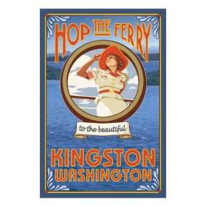  Kingston, Washington, Hop the Ferry Giclee Poster Print 
