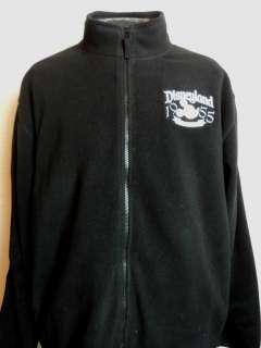   WALT DISNEY DISNEYLAND Black Zip Up Fleece Sweater #1092  