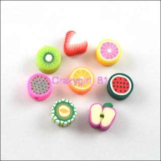60pcs mixed fimo polymer clay fruit spacer beads 5 10mm