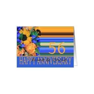  56th Anniversary for Aunt & Uncle, Sunflower Bouquet Card 