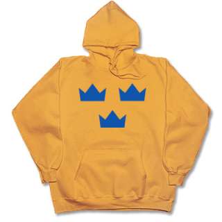 SWEDEN TRE KRONOR cronor swedish hockey/flag gold hoodie/hooded 