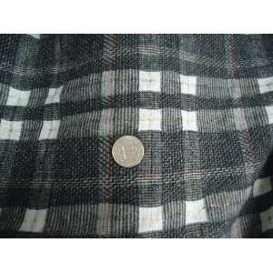 58 Inch Wide Viscouse Wool Medium Weight Black White Grey Plaid Fabric 