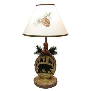  Black Bear Pinecone Table Lamp