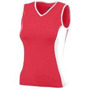  Augusta Sportswear Cheerleaders Sleeveless Top RED/ WHITE 