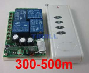 12V 4 Channel Remote Control Switch Relay Output 500m  