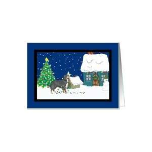  Christmas Lights Bernese Mountain Dog Christmas Card Card 