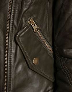   Leather Aviator Detachable Faux Fur Collar Jacket 4 32 £120  