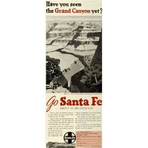  1950 Ad Atchison Topeka Santa Fe Railway Grand Canyon 