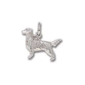  6324 Dog   Retriever Charm   Sterling Silver Jewelry