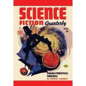  Vintage Art Science Fiction Quarterly Cosmic Compass 
