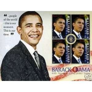    Stamps President U.S. Barak Obama MUSTIQUE 