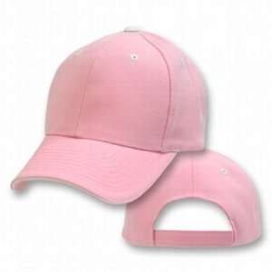  Pink White Plain Adjustable Velcro Baseball Cap Hat 
