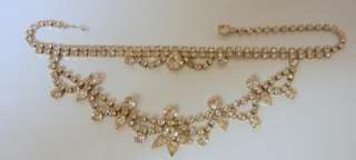 Vintage Weiss Crystal Rhinestone Bib / Choker Necklace  