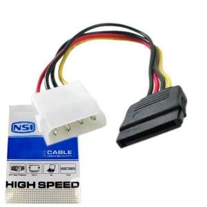 NSI LK 13811 15 pin SATA Power Female to 4 pin Molex Male Power Cable 