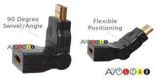 90 Degree Right Angle HDMI Cable Adapter F2M 3D Support  