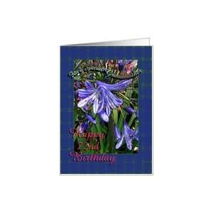  72nd Birthday Grandmother Purple Lilies Card Health 