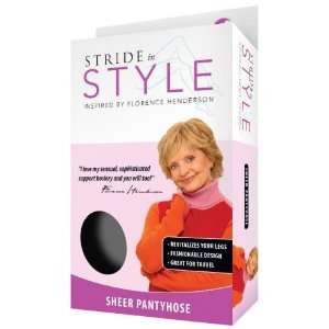  Stride in Style 7472 BKD Womens Sheer 8 15 mmHg Pantyhose 