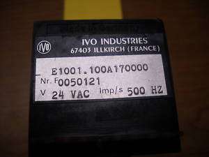 IVO INDUSTRIES COUNTER E1001 100A170000 24 VAC 500HZ  