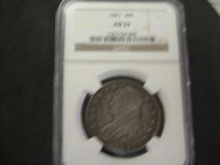 1821 CAPPED BUST HALF DOLLAR NGC AU 53 ALMOST UNCIRCULATED NICE 